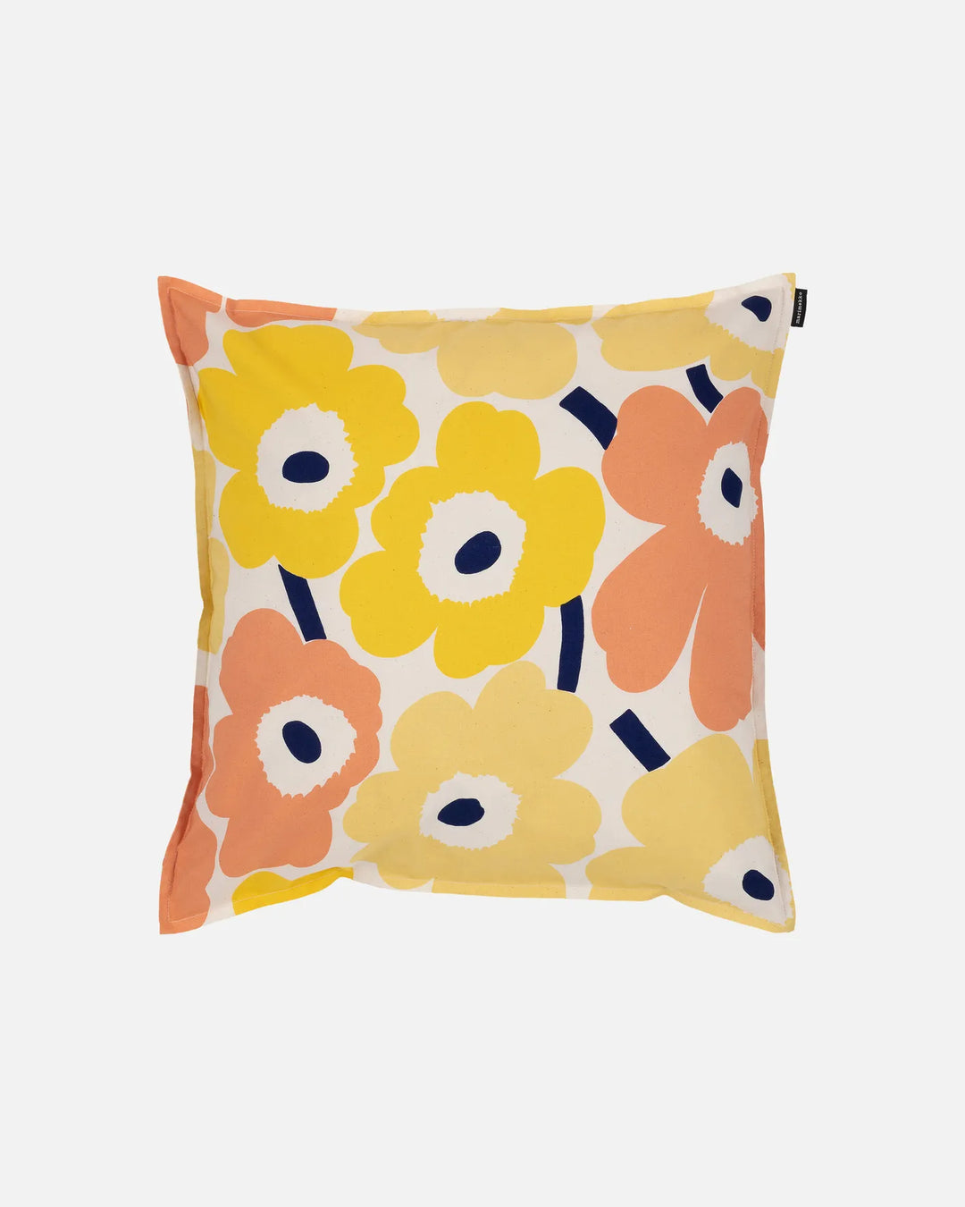 Unikko Cushion Cover, Yellow/Coral/White  20 x 20