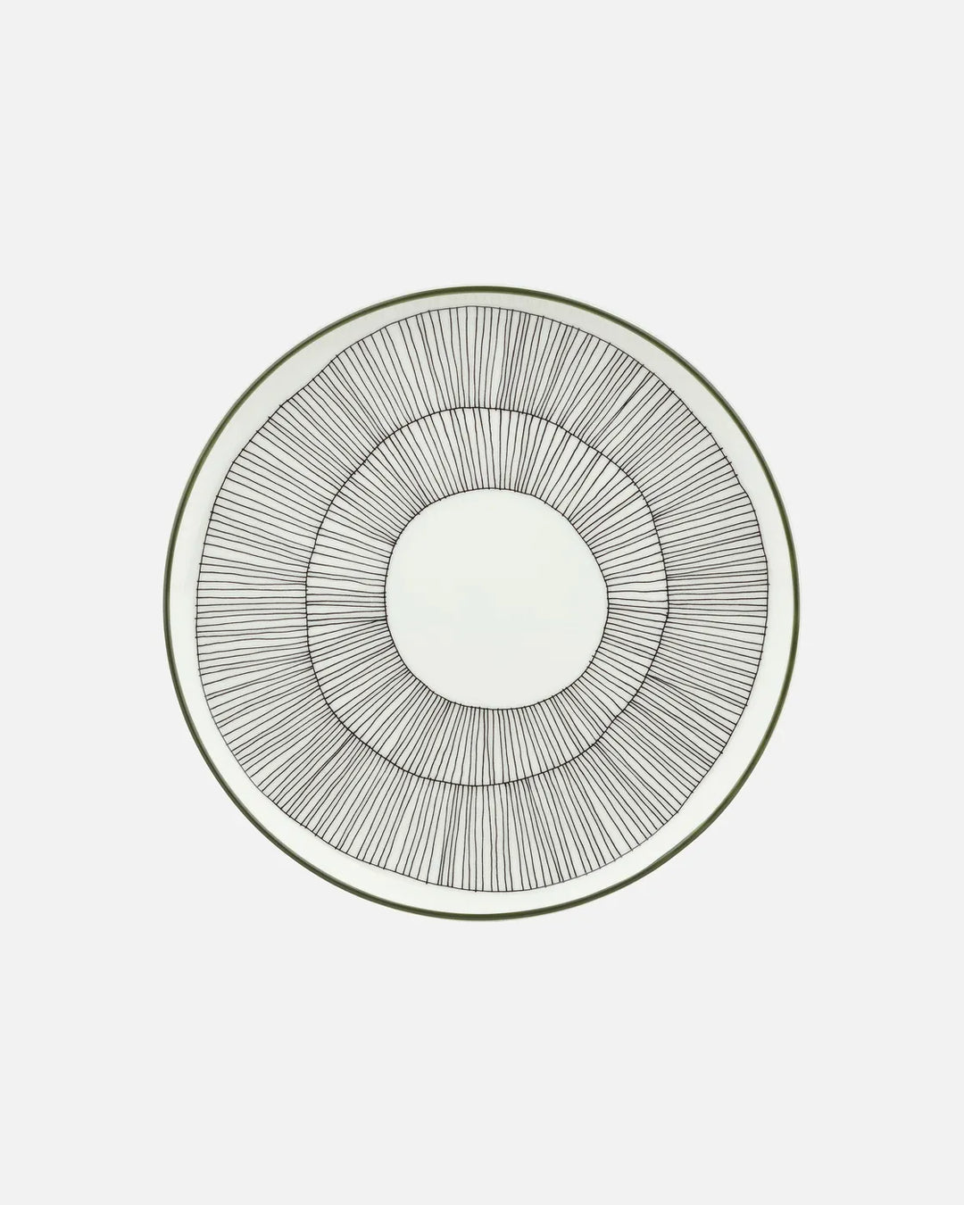 Kukat Puhkeavat Plate | White, Black, Olive | 8"