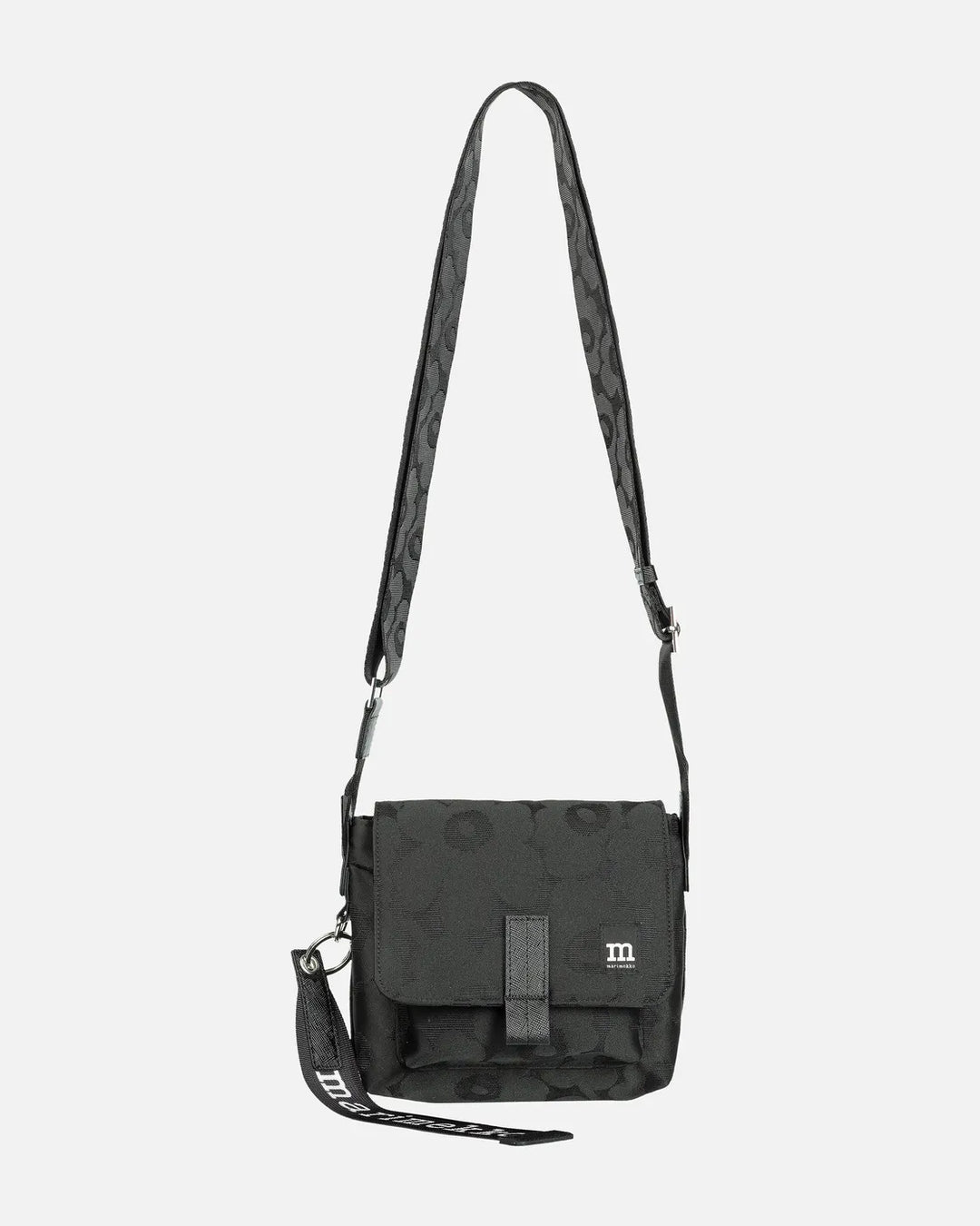 Mini Messenger Shoulder Bag, Unikko Black w/Unikko Strap
