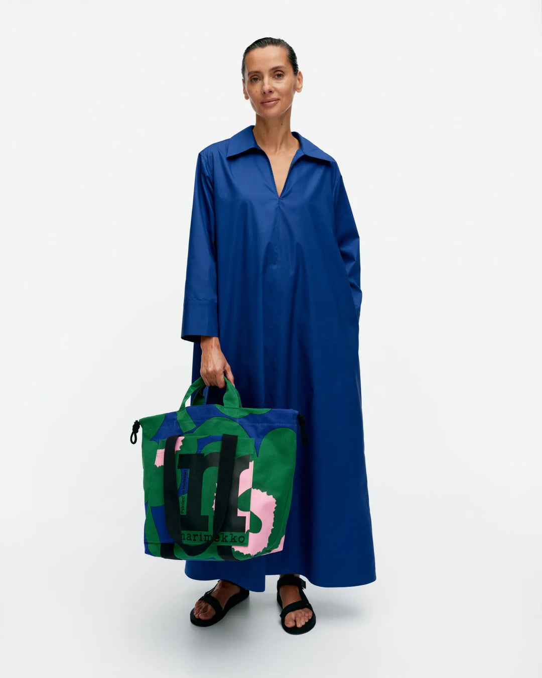 Unikko Tote Bag, Green/Blue/Pink