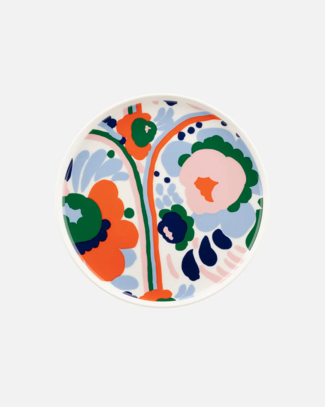 Marimekko | Karuselli Plate | White Green Multi | 8" - pirkko. Marimekko