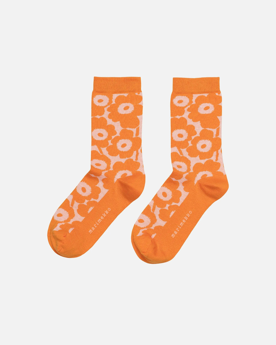 Marimekko | Linjaus Unikko Socks | Orange, Pale Pink - pirkko. Marimekko