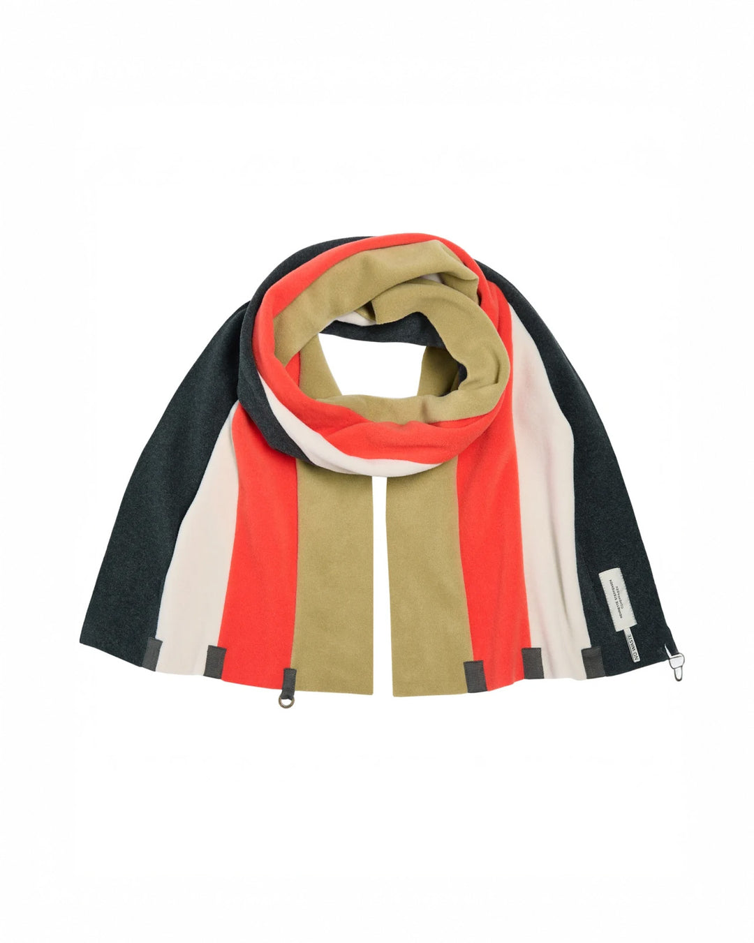 Henriette Cozy Fleece Scarf | Olive, Red Multi | 15.5" x 83"