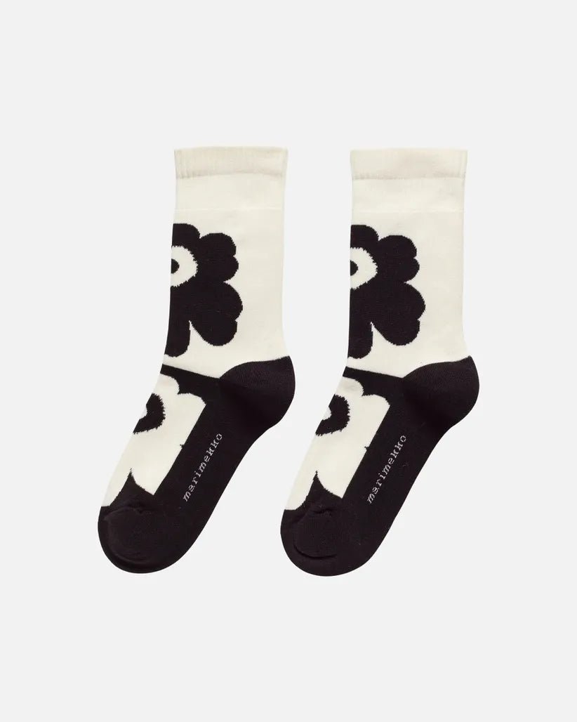 Pirtii Unikko Socks | White, Black - pirkko. Marimekko
