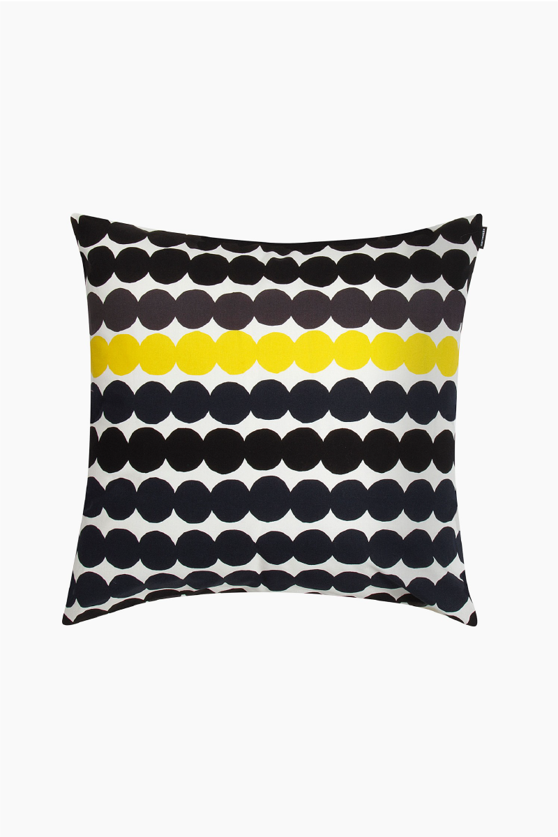 Rasymatto Cushion Cover, Black/Yellow. 20 x 20"