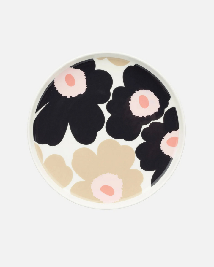 Unikko Plate | Charcoal, Sand, Pink | 8"