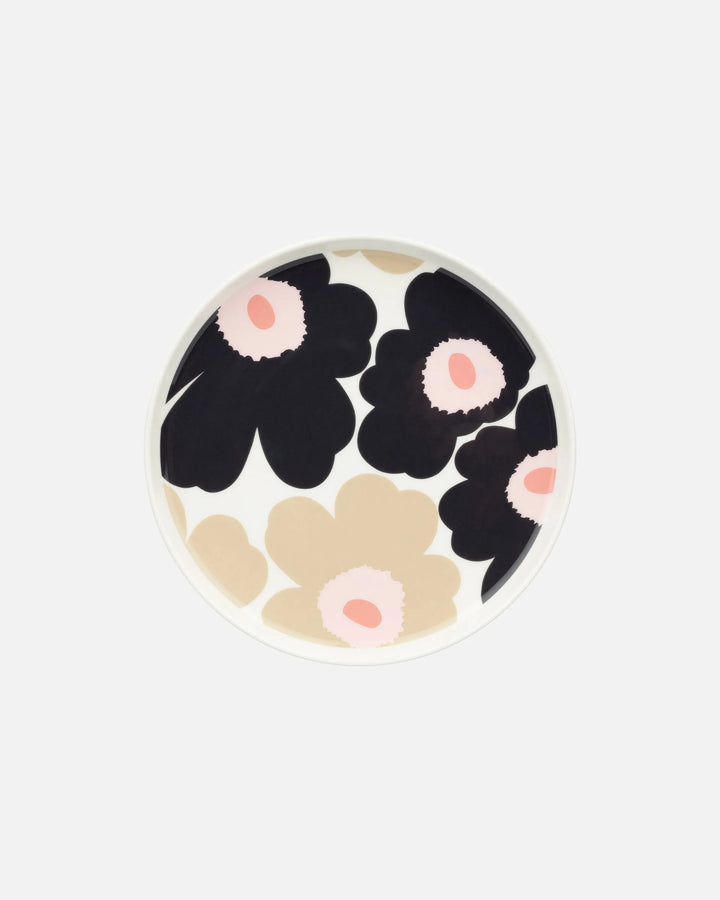 Unikko Plate | Charcoal, Sand, Pink | 8"