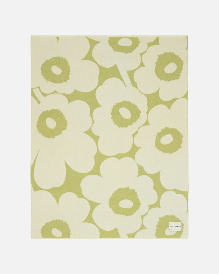 Unikko Wool Throw | Pear Green, Off White | 51" x 71"