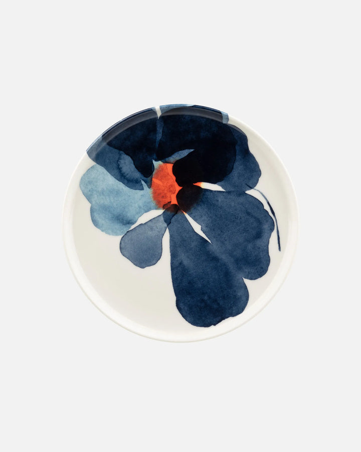 Valssi Salad Plate | Blue, Orange | 8"