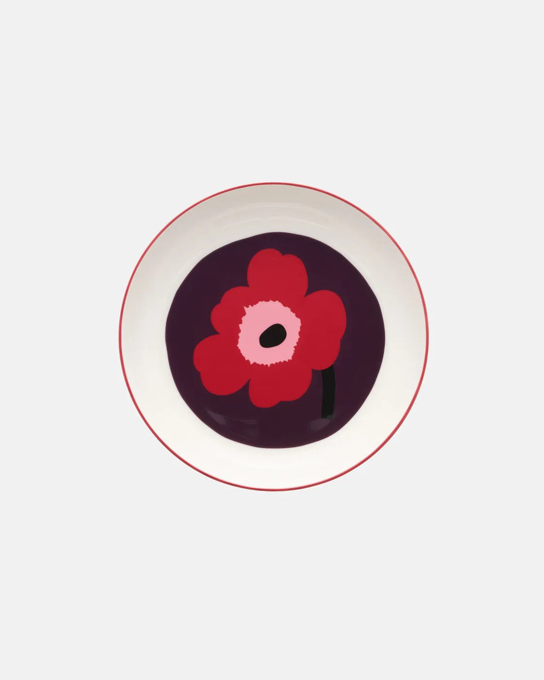 Unikko Deep Plate Plate | Plum, Cranberry, Pink | 8.25"