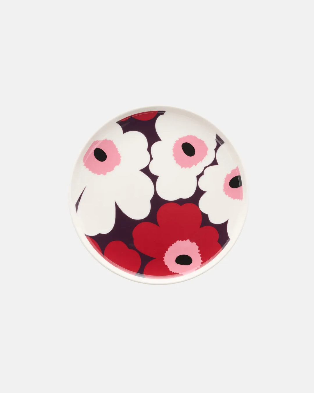 Unikko Salad Plate | Plum, Cranberry, Pink | 8"