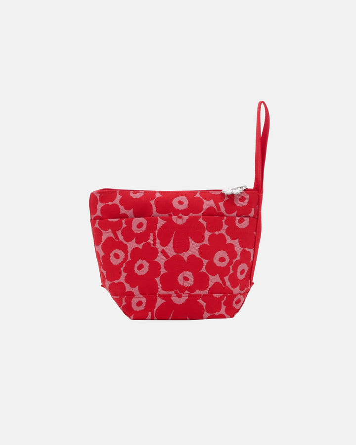 Mini Unikko Toisto Cosmetic Bag | Pink, Red Jacquard