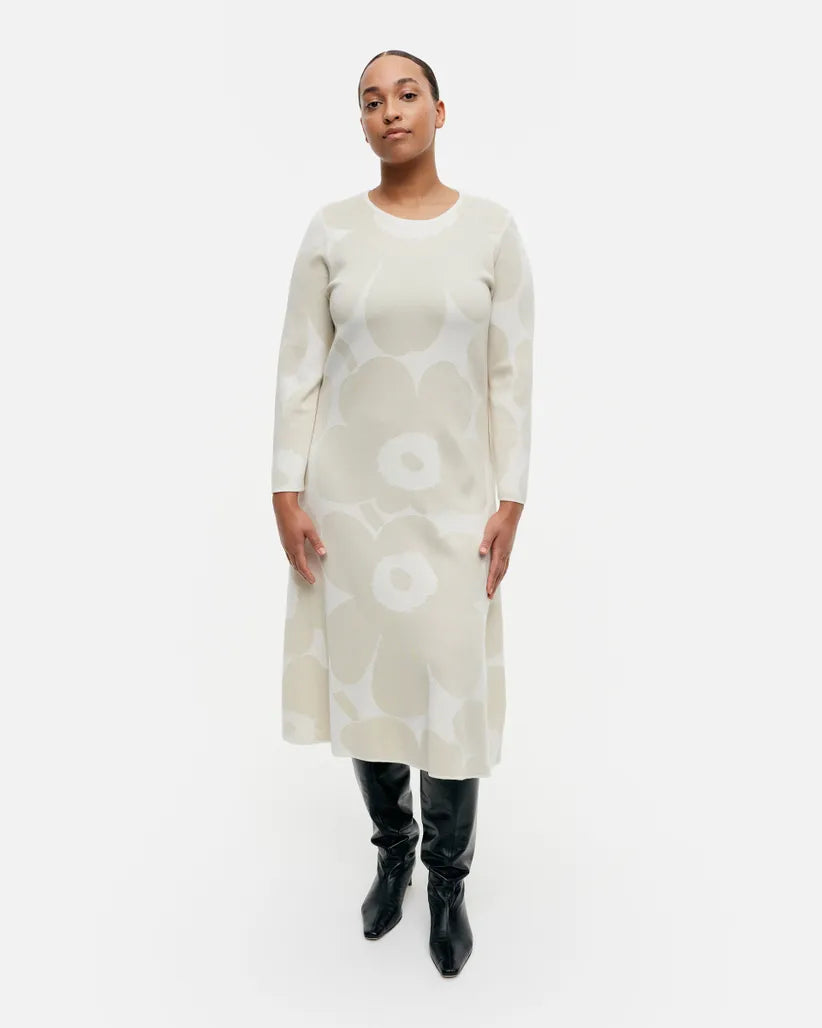 Unikko Wool/Viscose Blend Long Sleeve Midi Dress. Final Sale