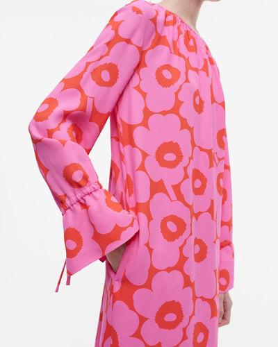 Majolika Unikko Long Sleeve Dress. Pink/ Orange