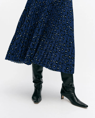 Myy Unikko Pleated Skirt, Dark Blue/Black/Light Blue