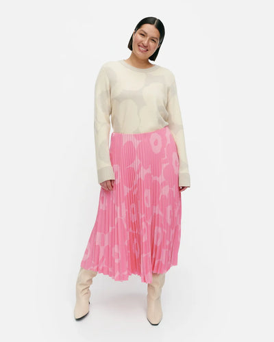 Myy Unikko Pleated Skirt, Pink/Coral