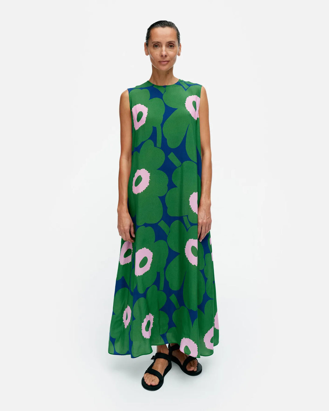 Migot Unikko  Sleeveless Maxi Dress, Green/Navy/ Pirnk