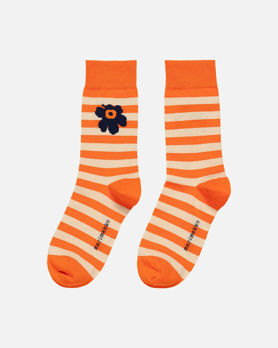 Kasvaa Tasaraita Socks, Orange/Beige