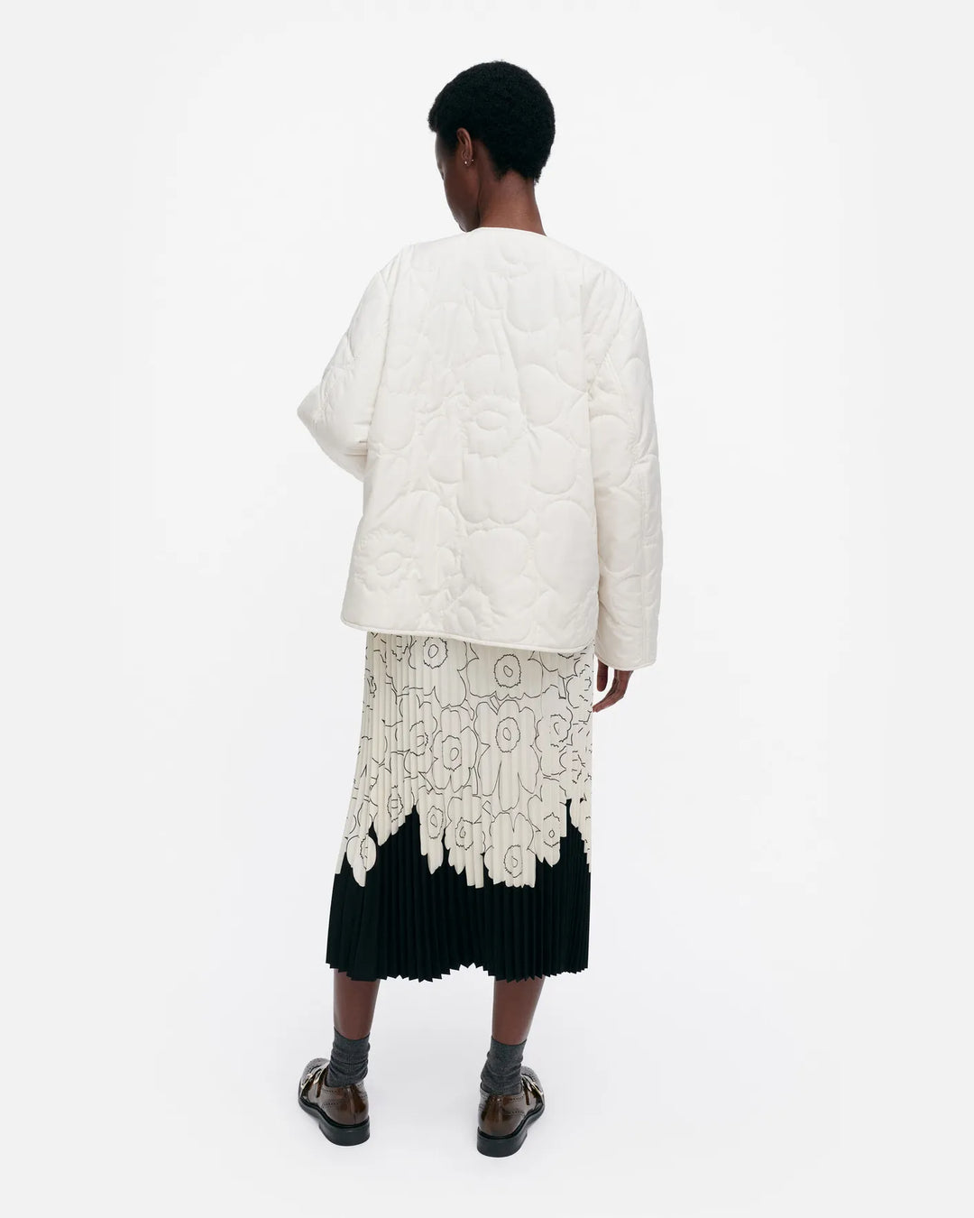 Kapseli Piirto Unikko Lightweight Quilted Jacket | White