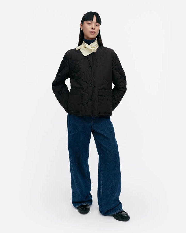 Kapseli Piirto Unikko Lightweight Quilted Jacket | Black