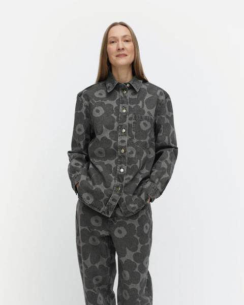 Marimekko Maridenim Vaihe Unikko Shirt | Dk. Grey/ Lt. Grey - pirkko.