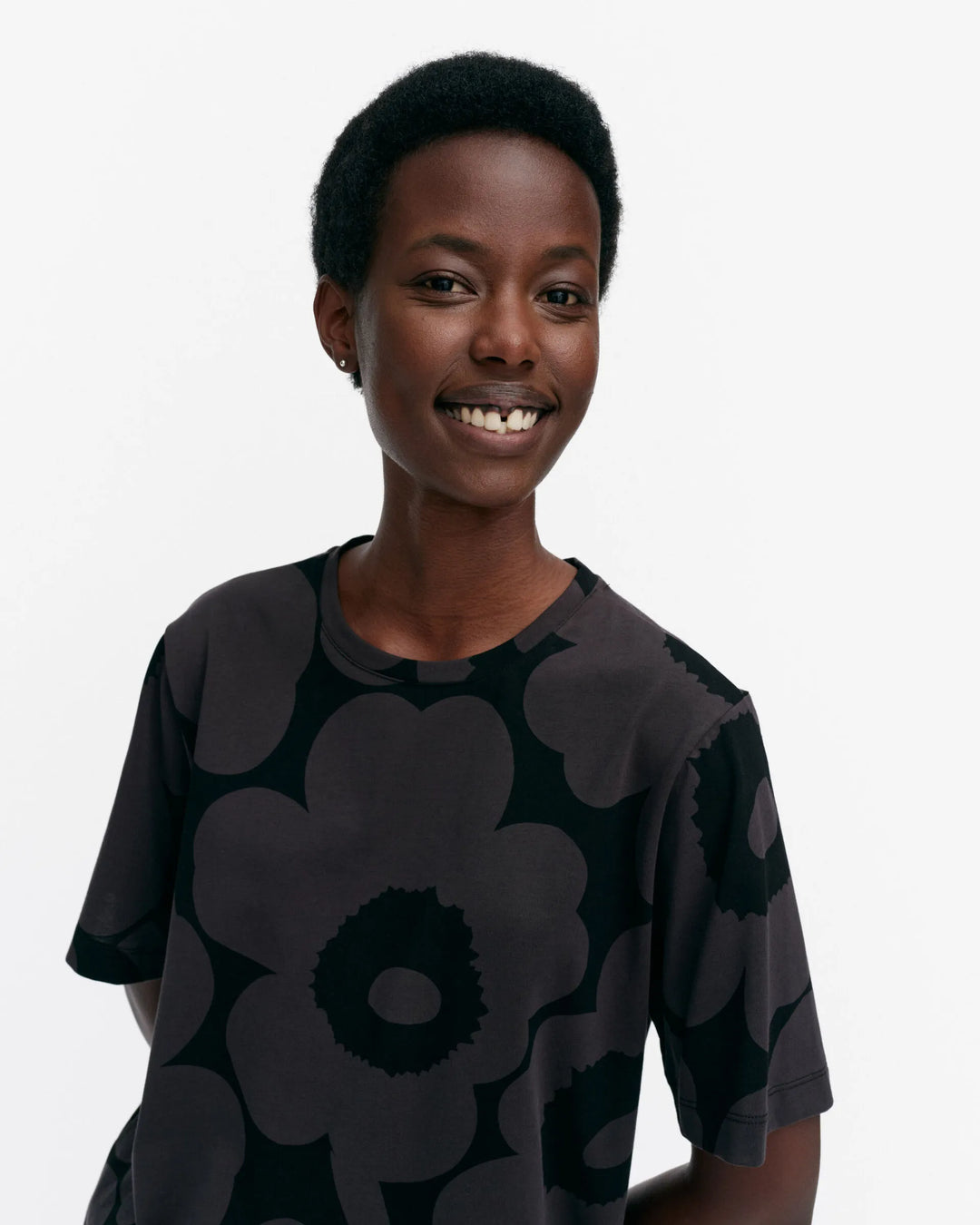 Tunnit Unikko Cotton T | Black, Dark Grey