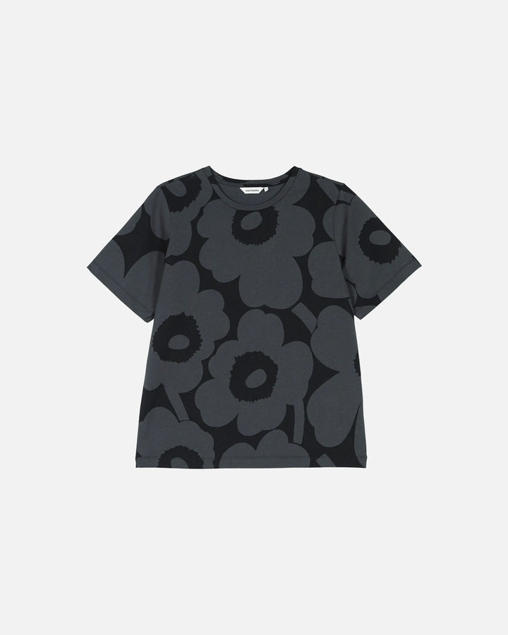 Tunnit Unikko Cotton T | Black, Dark Grey