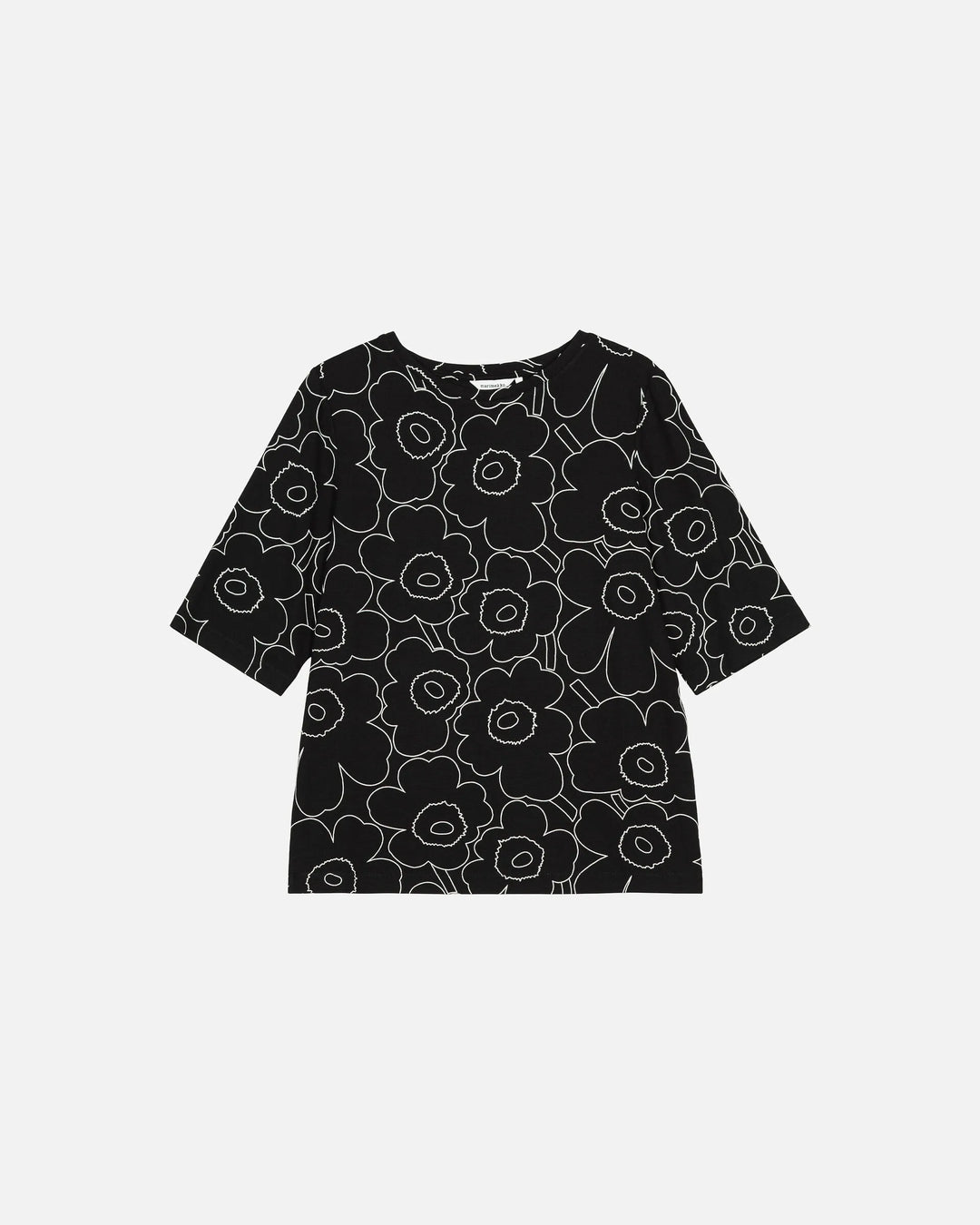Kollaasi Piirto Unikko Short Sleeve Top | Black ,White