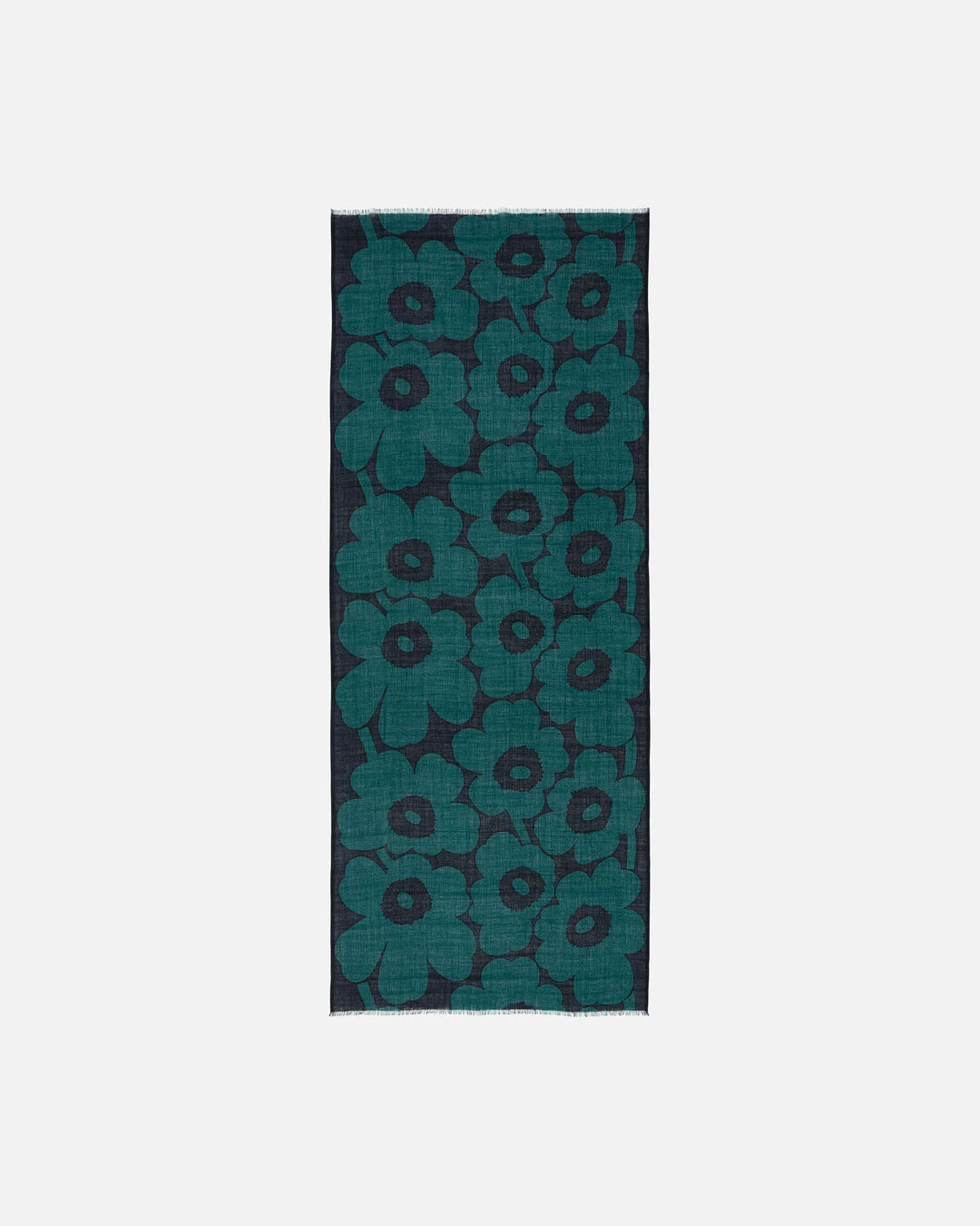 Fiore Unikko Wool Scarf | Green/ Black | 28" x 72"