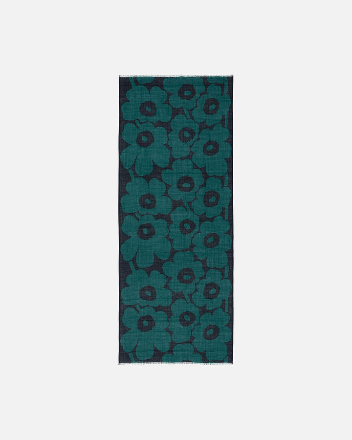 Fiore Unikko Wool Scarf | Green/ Black | 28" x 72"