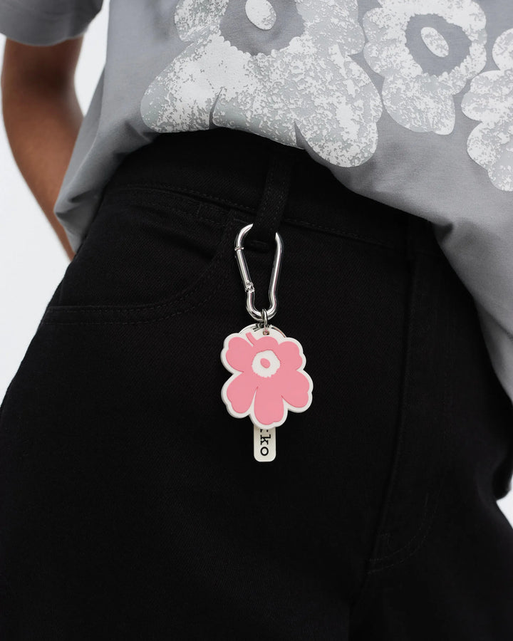 Aallokas Unikko Keychain | Pink, White