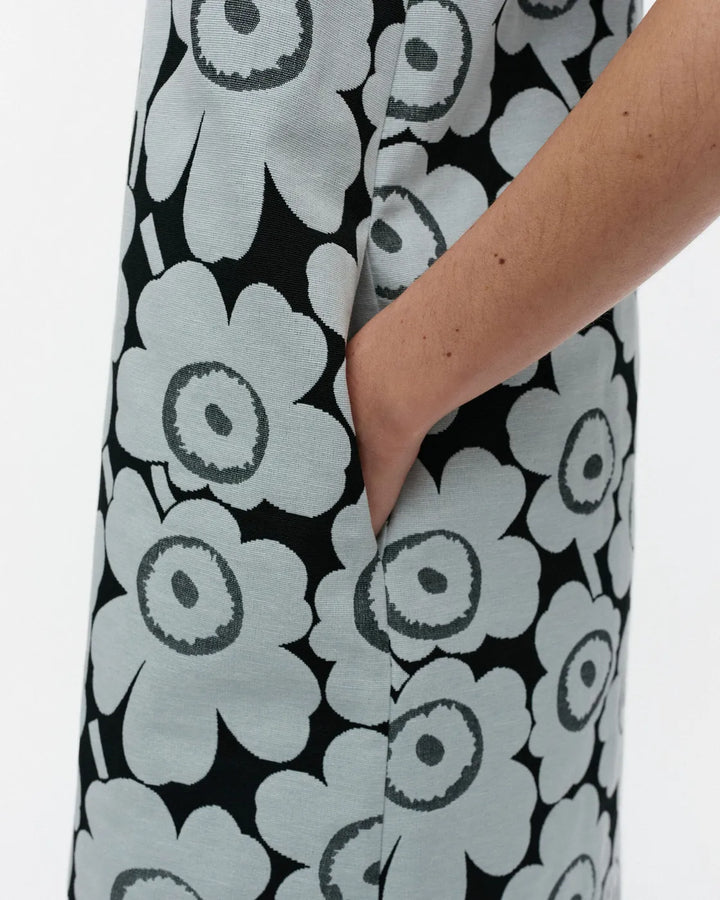 Hahmo Unikko Jacquard Sleeveless Dress | Black, Light Blue