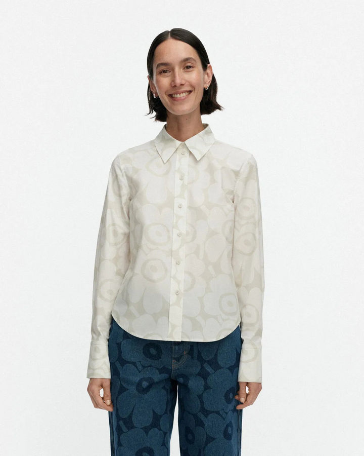 Innota Unikko Poplin Shirt | Light Sand, White