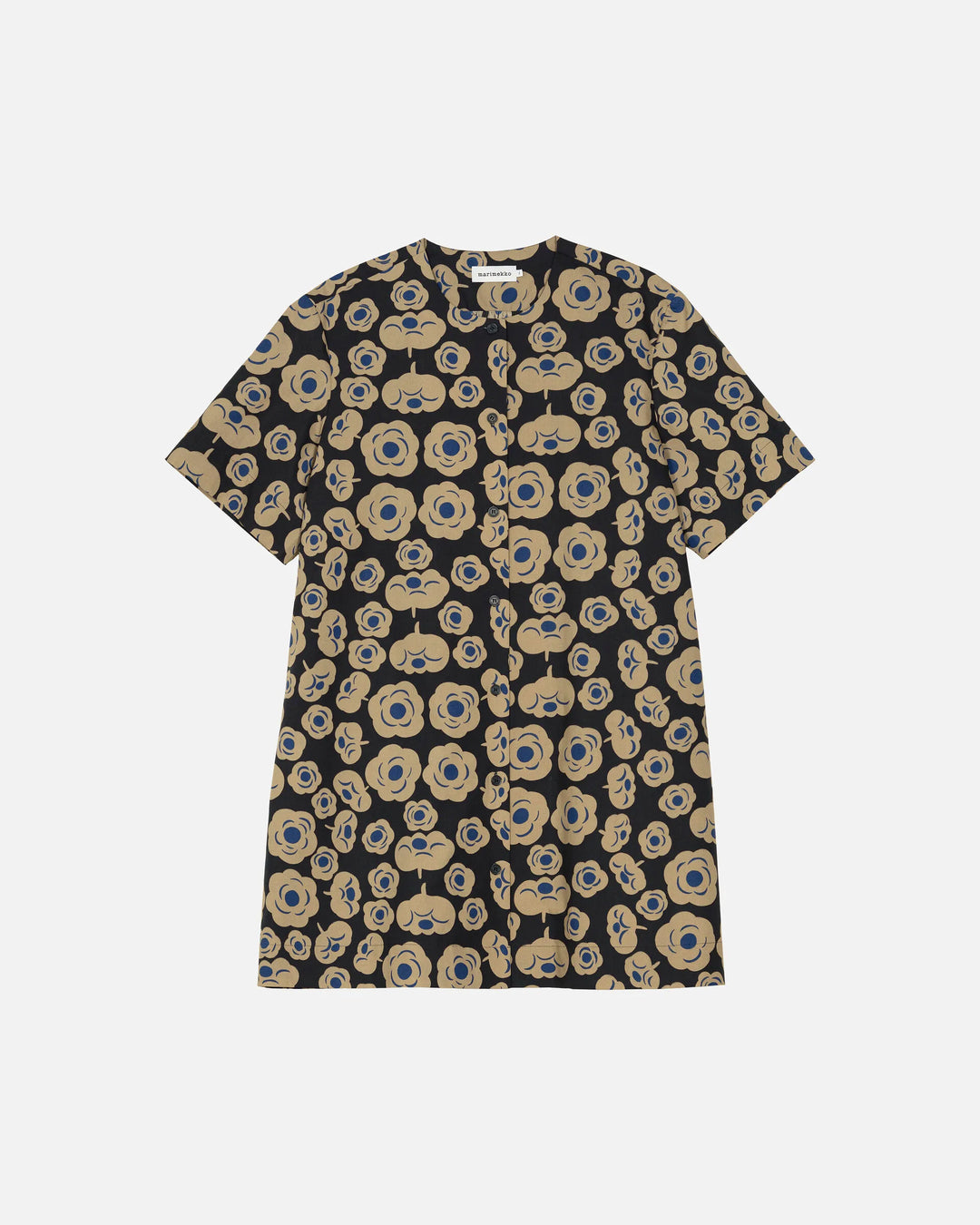 Taitavuus Tumma Short Sleeve Poplin Dress | Black, Brown, Blue