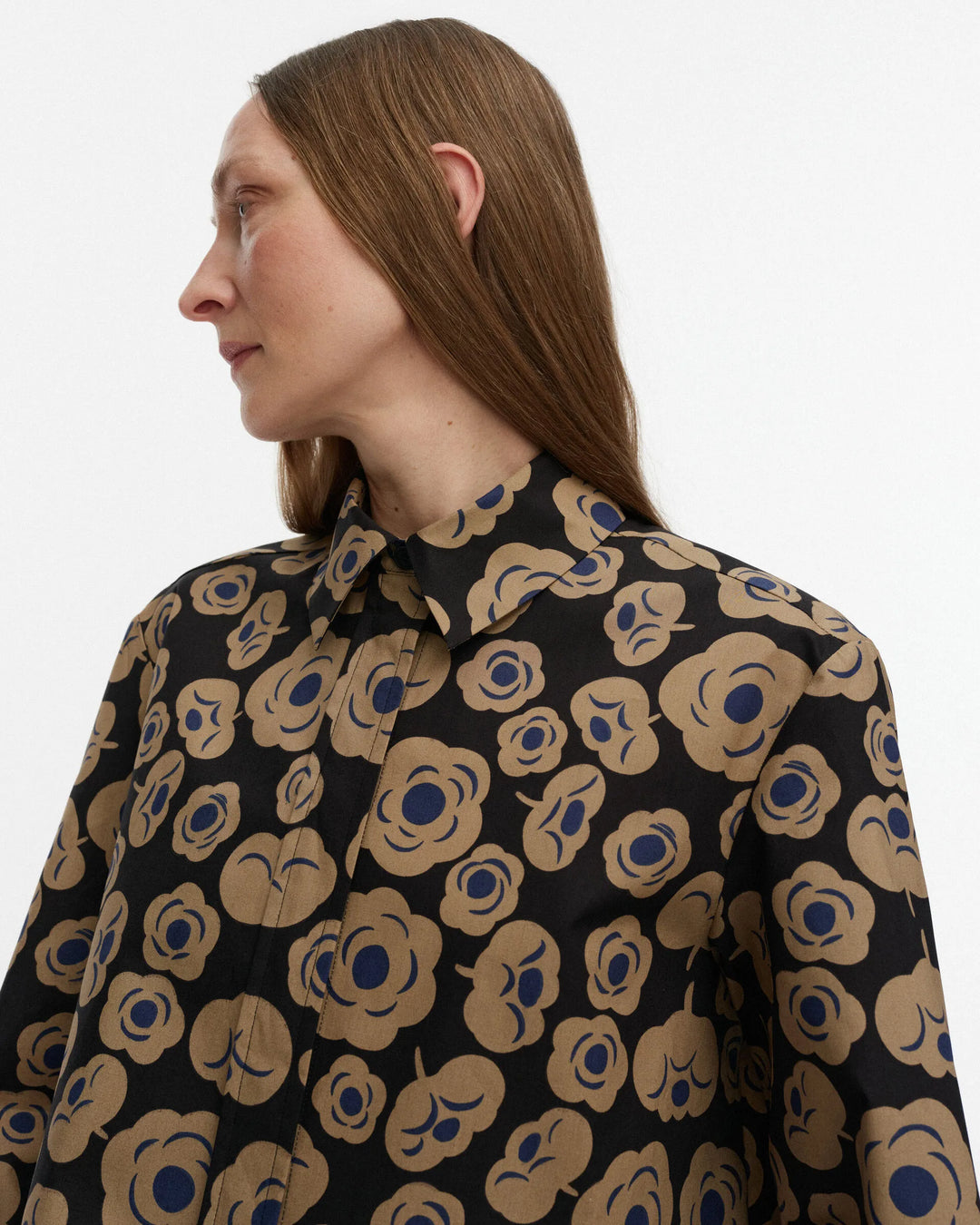 Luotta Tumma Poplin Shirt | Black, Brown, Blue