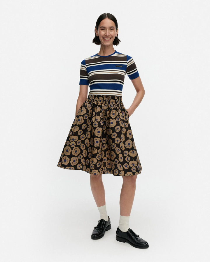 Poiminnot Tumma Poplin Skirt | Black, Brown Blue