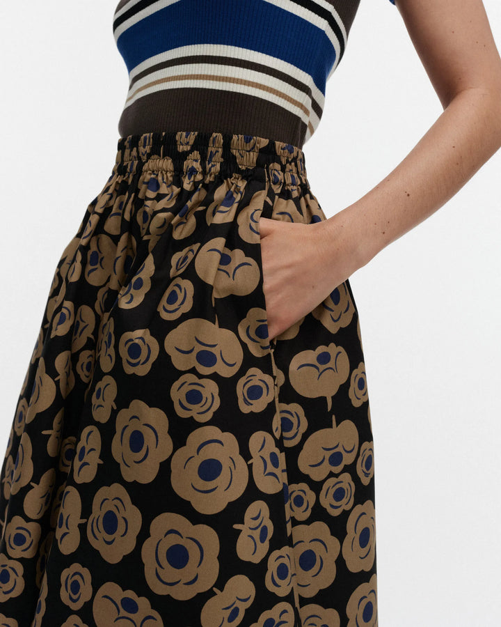 Poiminnot Tumma Poplin Skirt | Black, Brown Blue