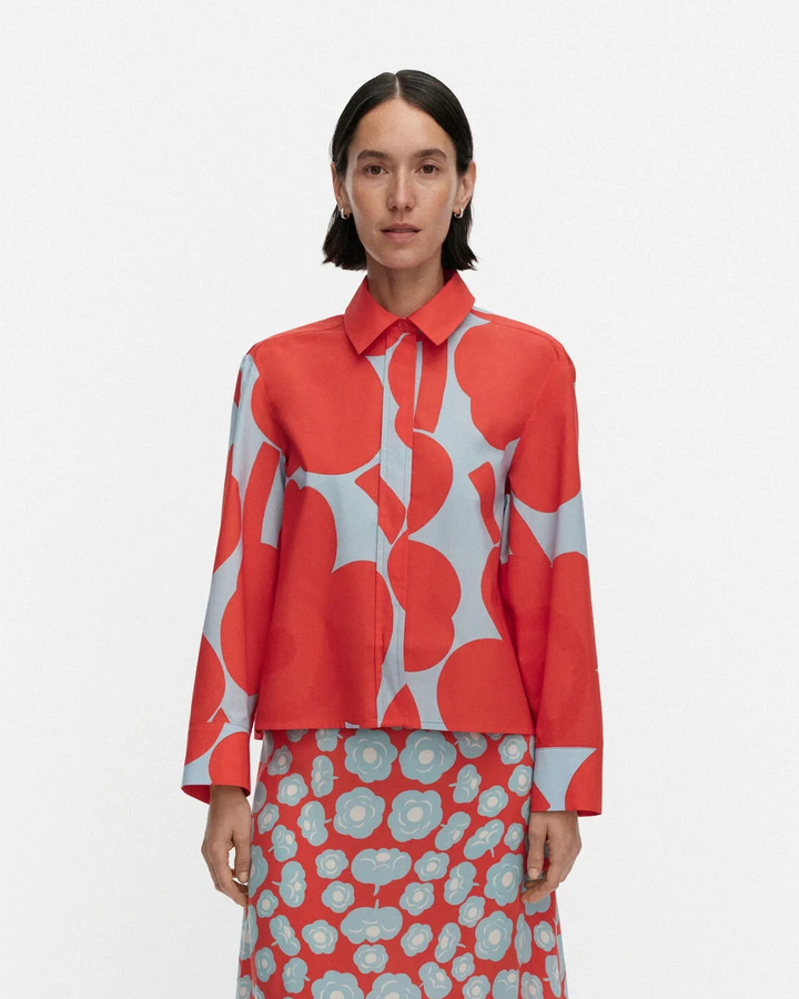 Luotta Unikko Poplin Shirt | Blue, Red