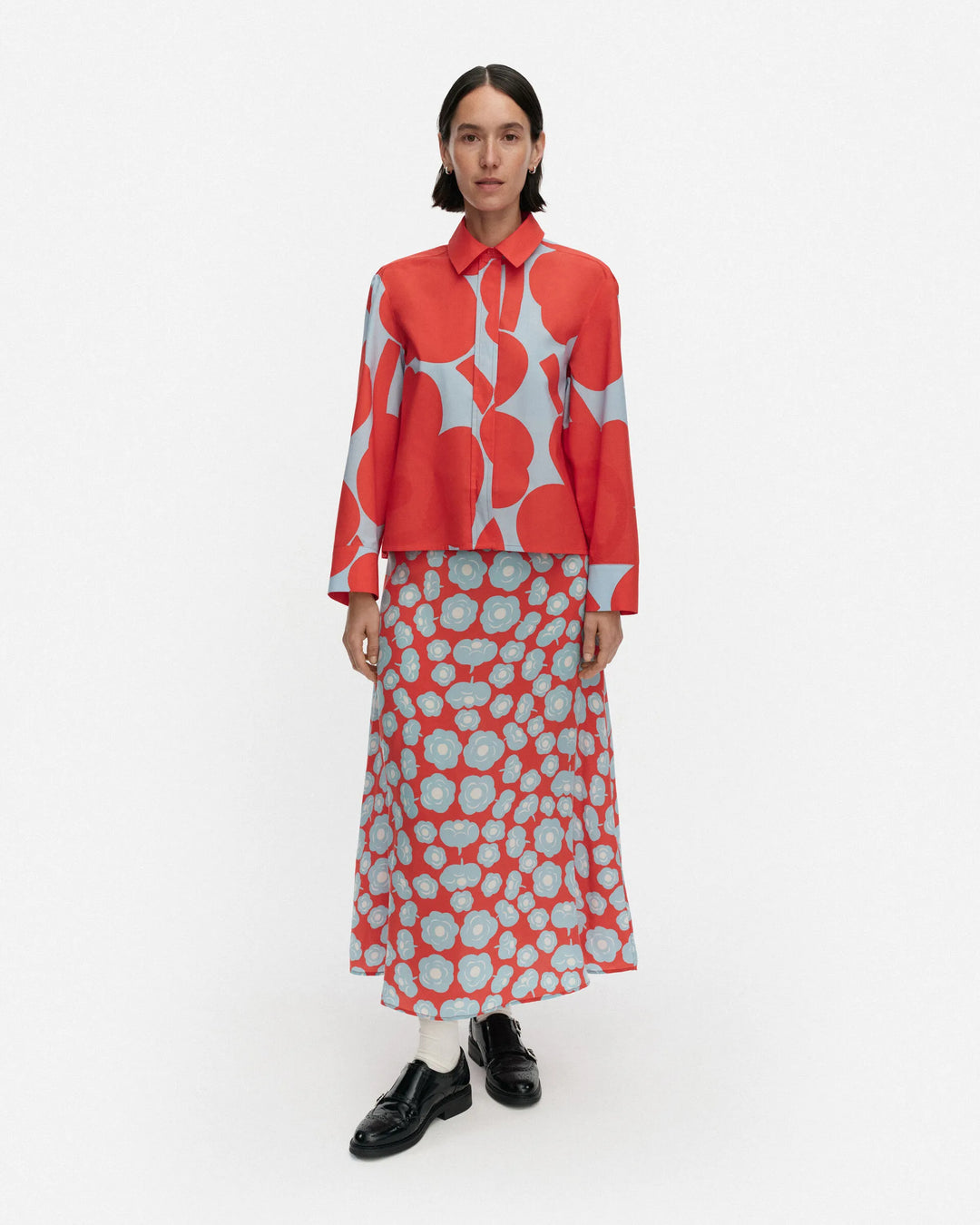 Luotta Unikko Poplin Shirt | Blue, Red