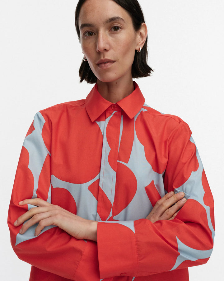 Luotta Unikko Poplin Shirt | Blue, Red