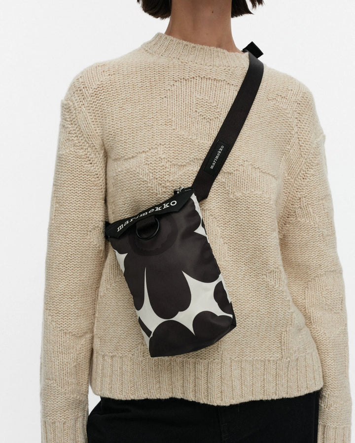 Unikko Phone Pocket Shoulder Bag | Off White, Charcoal