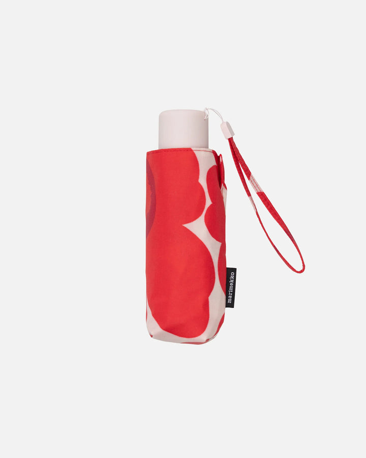 Mini Manual Unikko Umbrella | Pale Pink, Coral Red