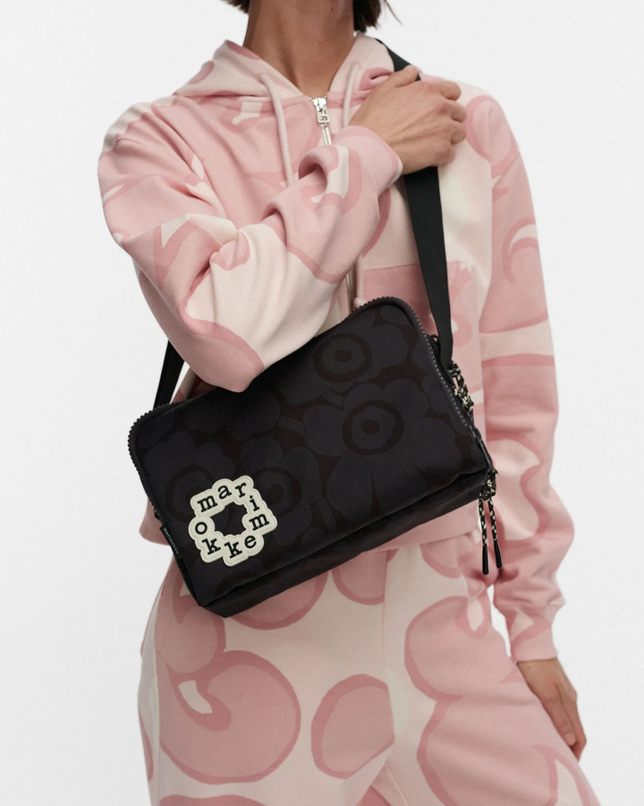 Kavari Mini Unikko Shoulder Bag | Black, Dark Grey