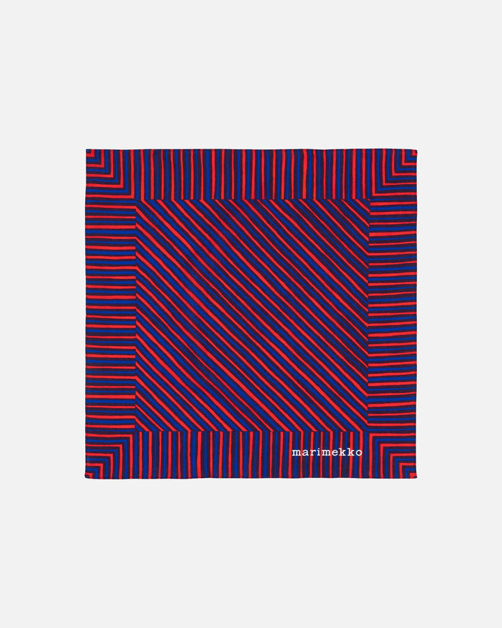 Astrilli Piccolo Cotton Scarf | Dark Blue, Red | 22" x 22"