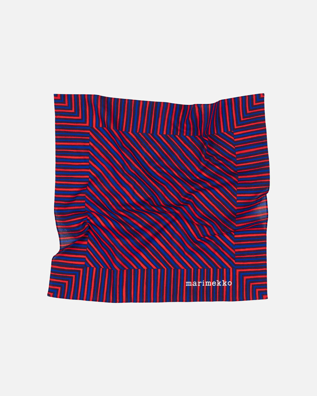 Astrilli Piccolo Cotton Scarf | Dark Blue, Red | 22" x 22"