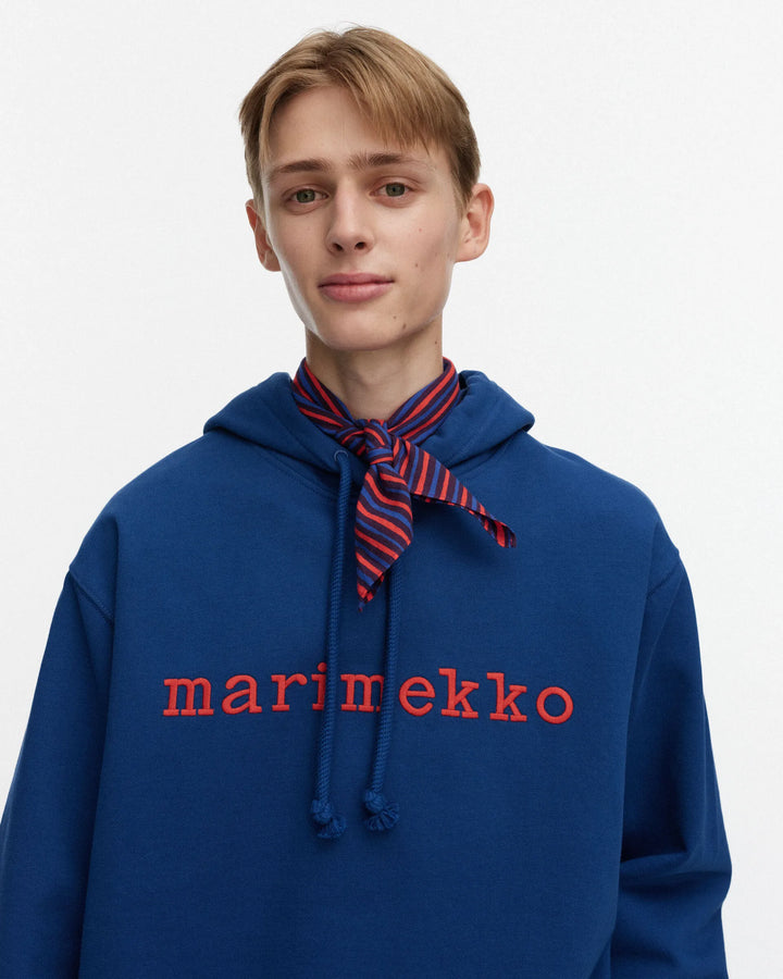 Astrilli Piccolo Cotton Scarf | Dark Blue, Red | 22" x 22"