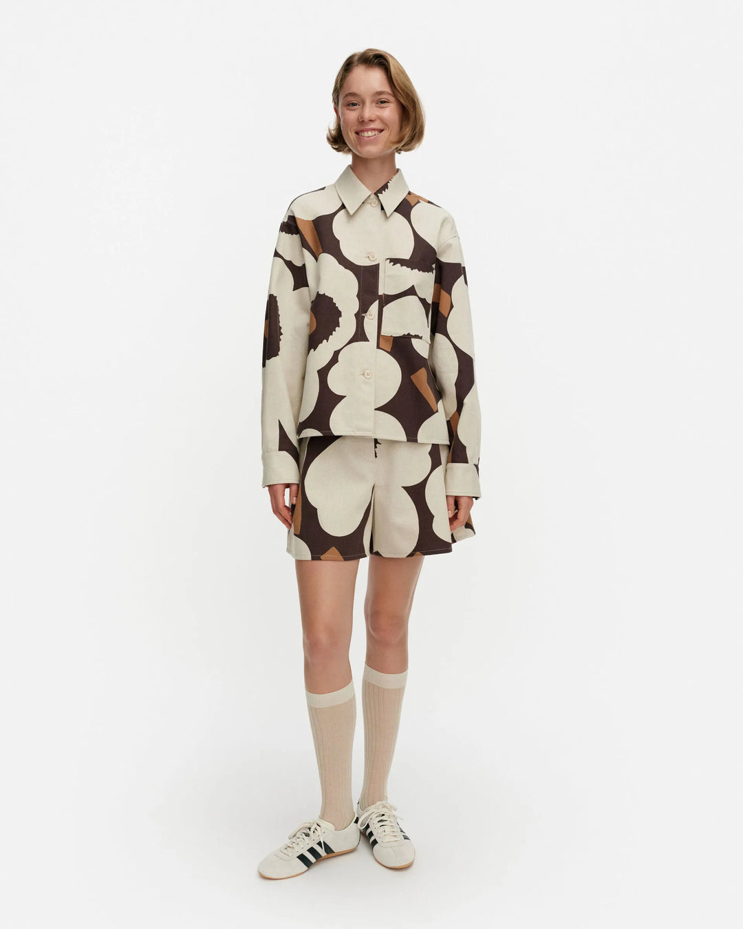 Pilkkoa Unikko Cotton-Linen Shirt Jacket | Brown, Sand, Camel