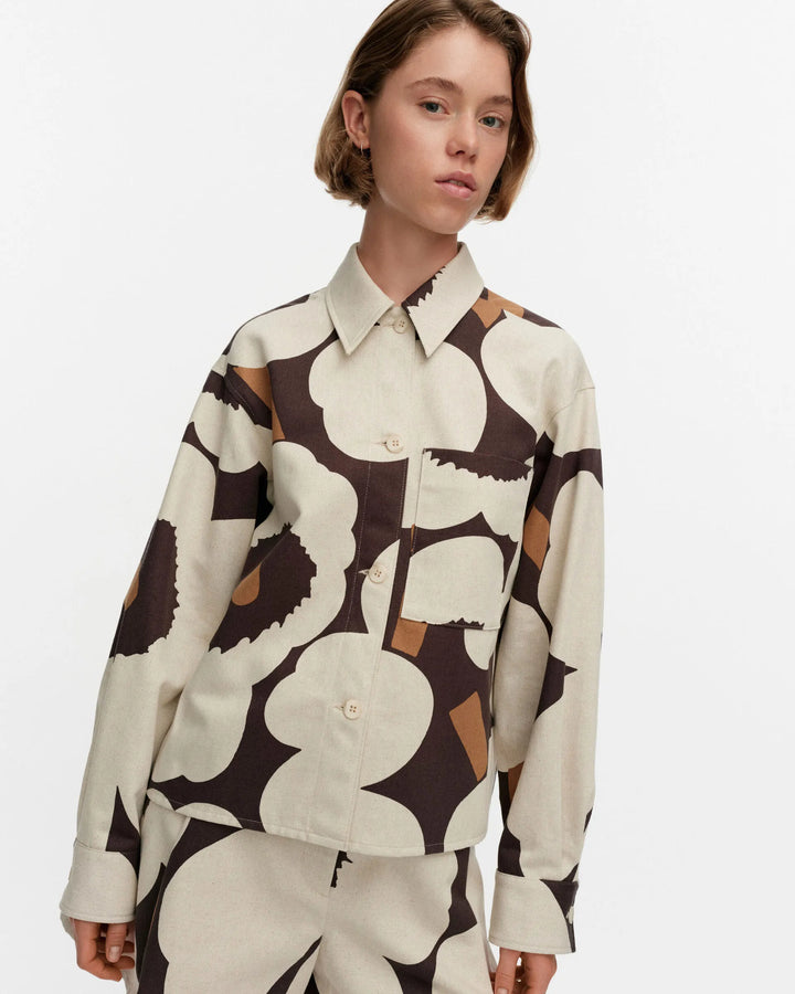 Pilkkoa Unikko Cotton-Linen Shirt Jacket | Brown, Sand, Camel