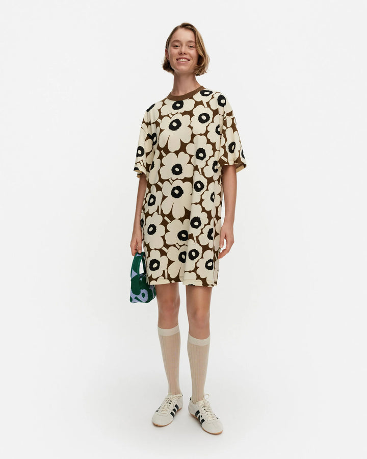 Palikka Unikko Jersey Tunic Dress | Brown, Sand, Black