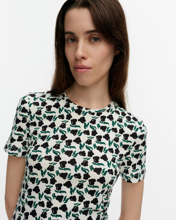 Kaunes Lemmitty Fitted Lyocell-Cotton T | White, Black, Green